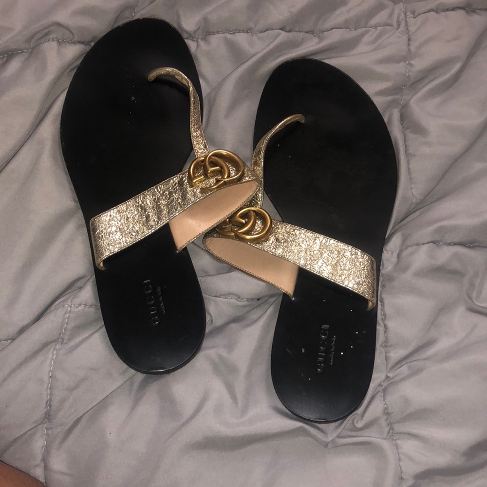 Women’s Gold Gucci Sandals